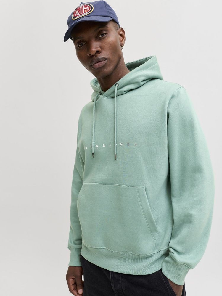Jack & Jones Hoodie Blauw heren (STAR JJ SWEAT HOOD - 12233972.MINERALBLUE) - GL Sport (Sluis)