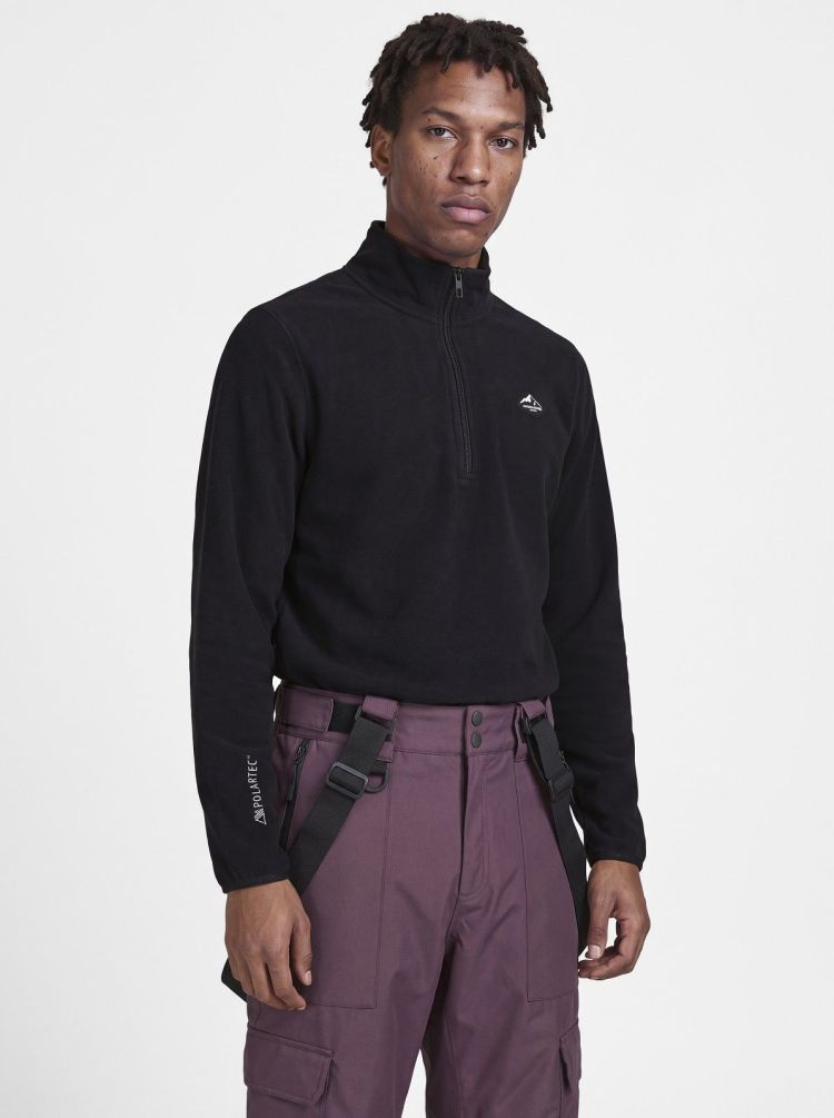 Jack & Jones Skipully Zwart heren (TIGNES HIGH NECK HALF ZIP  - 12298298.BLACK) - GL Sport (Sluis)