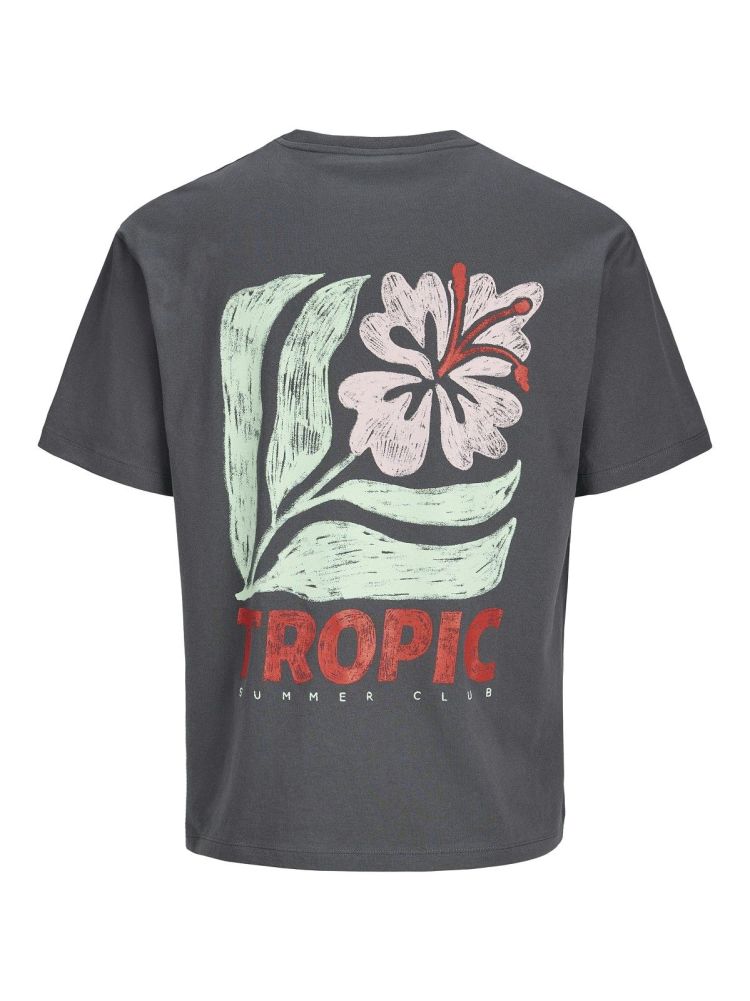 Jack & Jones T-shirt Grijs heren (TROPIC SUMMER TEE - 12291131.DARKSHADOW) - GL Sport (Sluis)