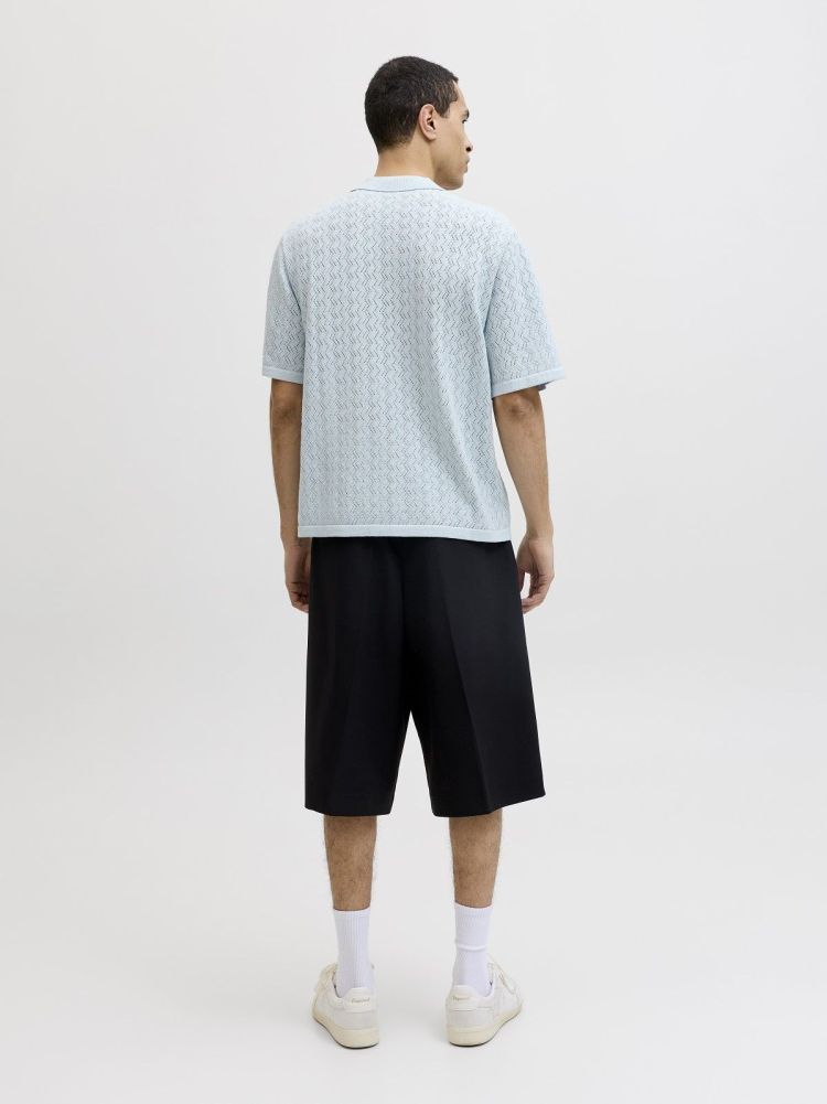 Jack & Jones Polo Blauw heren (TYLER KNIT SS SPLIT NECK POLO - 12295227.CASHMEREBLUE) - GL Sport (Sluis)