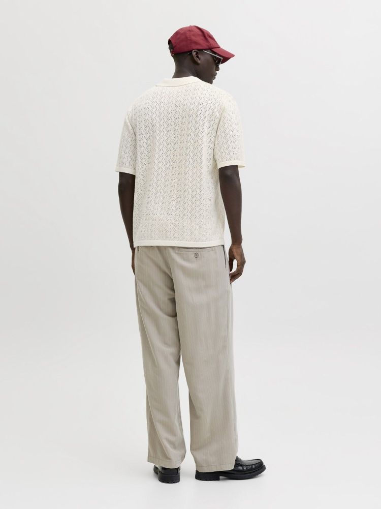 Jack & Jones Polo Off-white heren (TYLER KNIT SS SPLIT NECK POLO - 12295227.SEASALT) - GL Sport (Sluis)