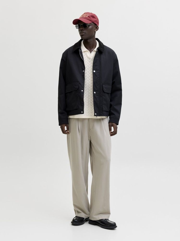 Jack & Jones Polo Off-white heren (TYLER KNIT SS SPLIT NECK POLO - 12295227.SEASALT) - GL Sport (Sluis)