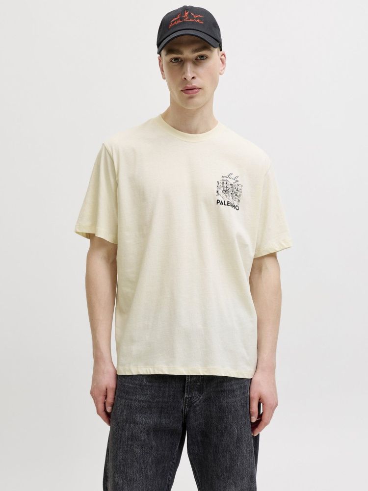 Jack & Jones T-shirt Off-white heren (VACATION TEE SS CREW NECK - 12295446.ANIQUEWHITE) - GL Sport (Sluis)