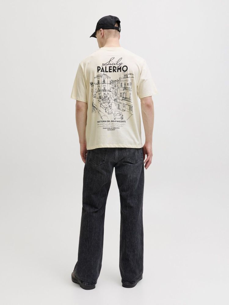 Jack & Jones T-shirt Off-white heren (VACATION TEE SS CREW NECK - 12295446.ANIQUEWHITE) - GL Sport (Sluis)
