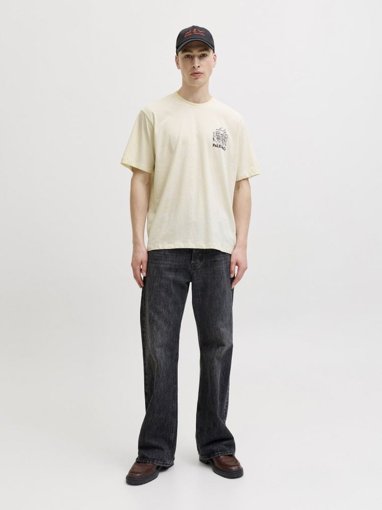 Jack & Jones T-shirt Off-white heren (VACATION TEE SS CREW NECK - 12295446.ANIQUEWHITE) - GL Sport (Sluis)