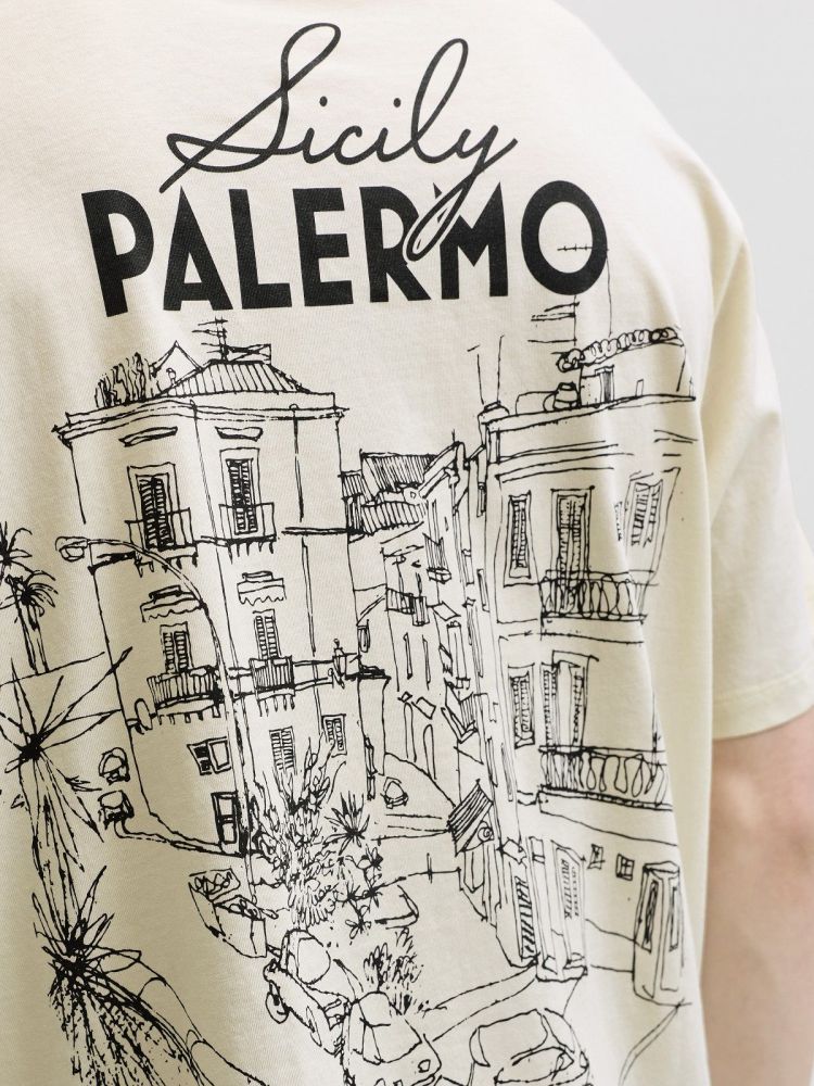 Jack & Jones T-shirt Off-white heren (VACATION TEE SS CREW NECK - 12295446.ANIQUEWHITE) - GL Sport (Sluis)