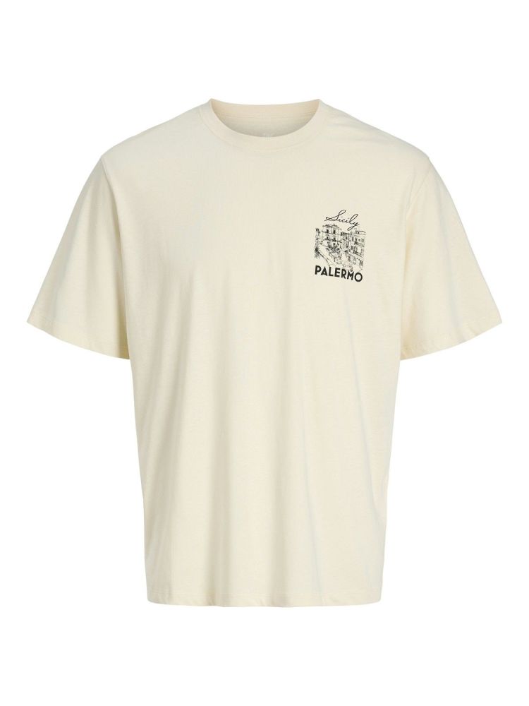 Jack & Jones T-shirt Off-white heren (VACATION TEE SS CREW NECK - 12295446.ANIQUEWHITE) - GL Sport (Sluis)
