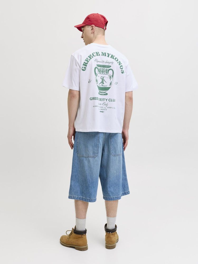 Jack & Jones T-shirt Wit heren (VACATION TEE SS CREW NECK - 12295446.BWHITE/GREECE) - GL Sport (Sluis)