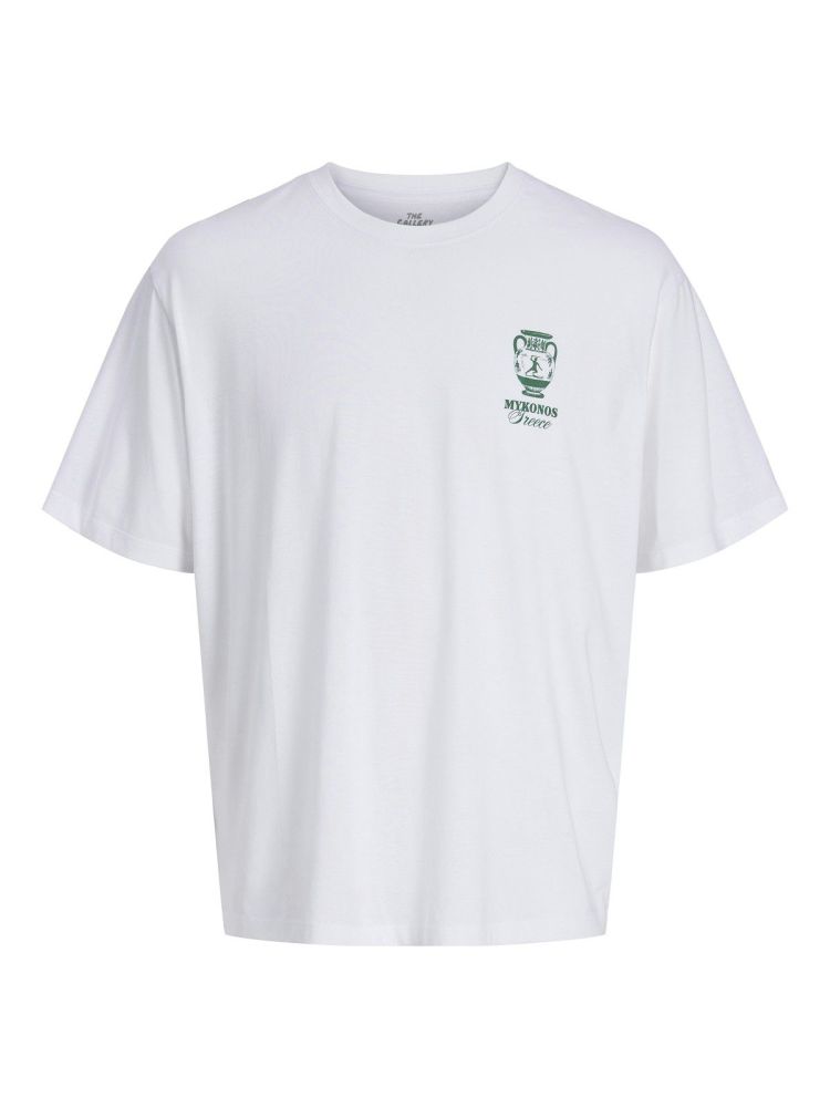 Jack & Jones T-shirt Wit heren (VACATION TEE SS CREW NECK - 12295446.BWHITE/GREECE) - GL Sport (Sluis)