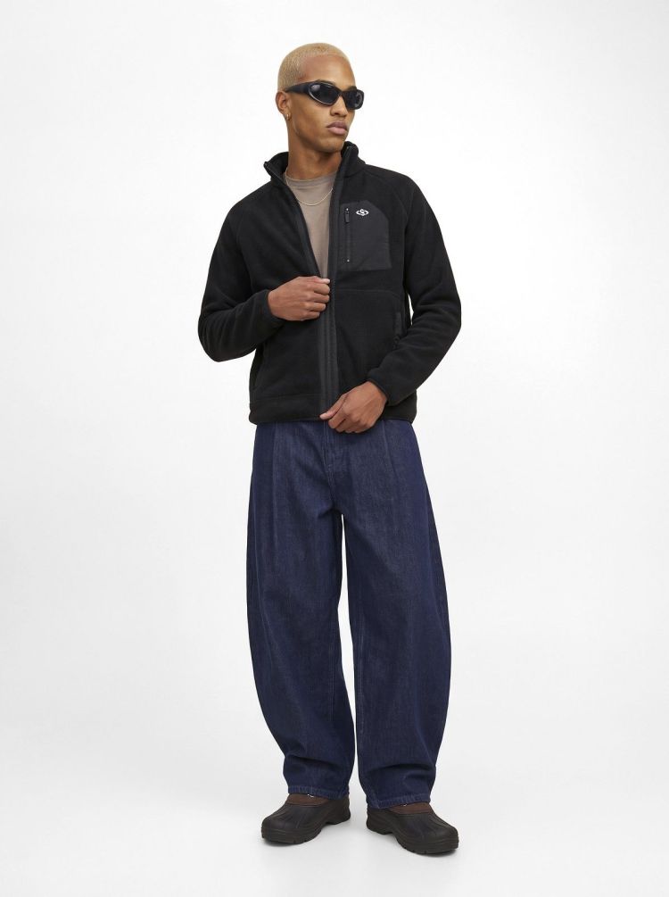 Jack & Jones Vest Zwart heren (VERBIER FLEECE FULL ZIP - 12299983.BLACK) - GL Sport (Sluis)