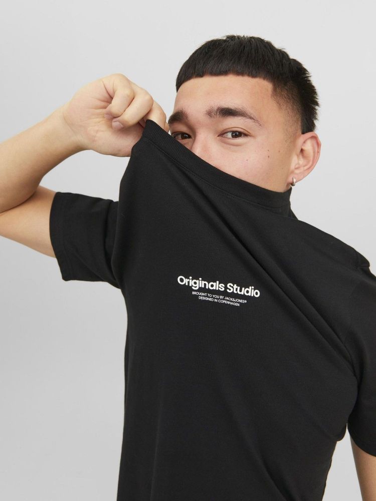 Jack & Jones T-shirt Zwart heren (VESTERBRO TEE SS CREW NECK - 12240121.BLACK) - GL Sport (Sluis)