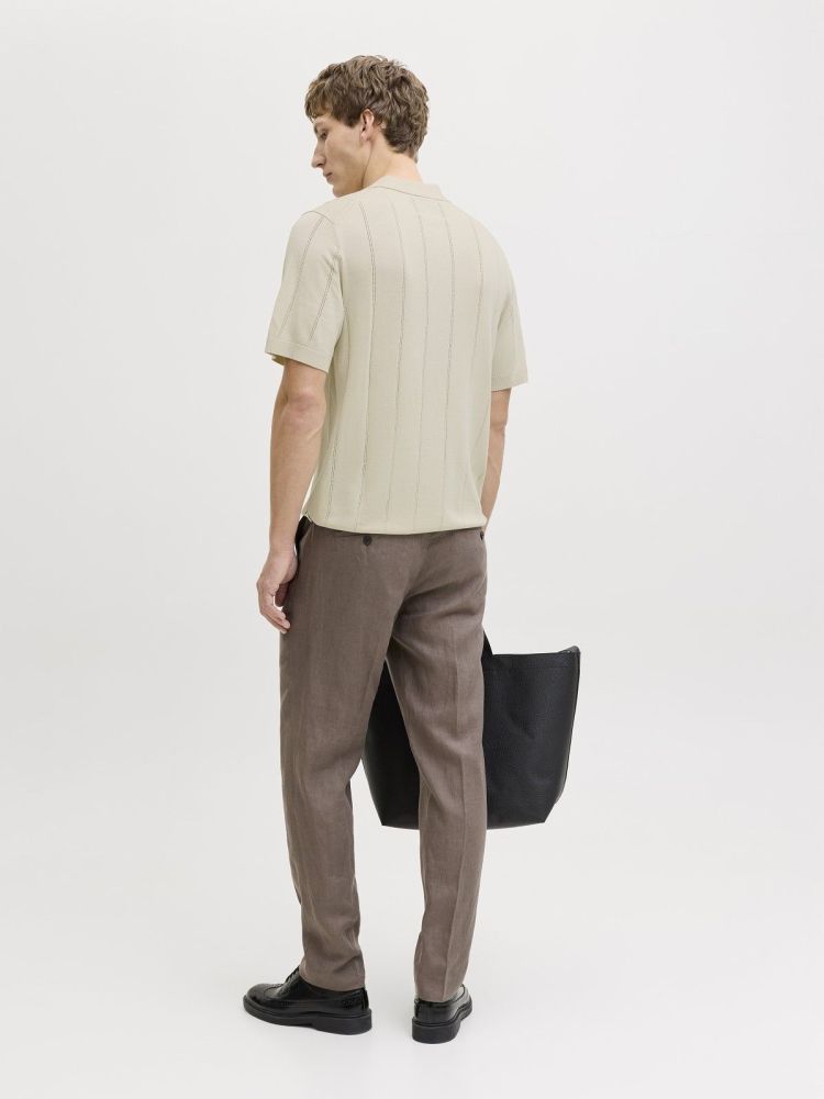 Jack & Jones Polo Beige heren (WILLIAM STRUCTURE KNIT SS POLO - 12291042.ANCIENTSCROLL) - GL Sport (Sluis)