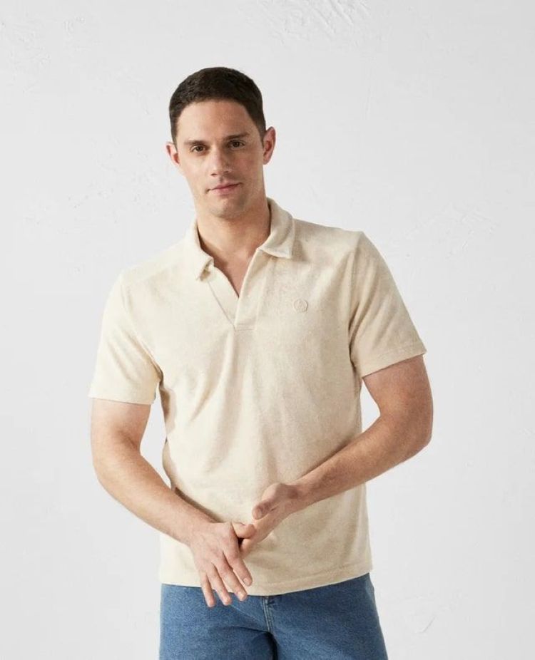 Jott Polo Beige heren (JOSHUA BADSTOF POLO - JOSHUA.90I) - GL Sport (Sluis)