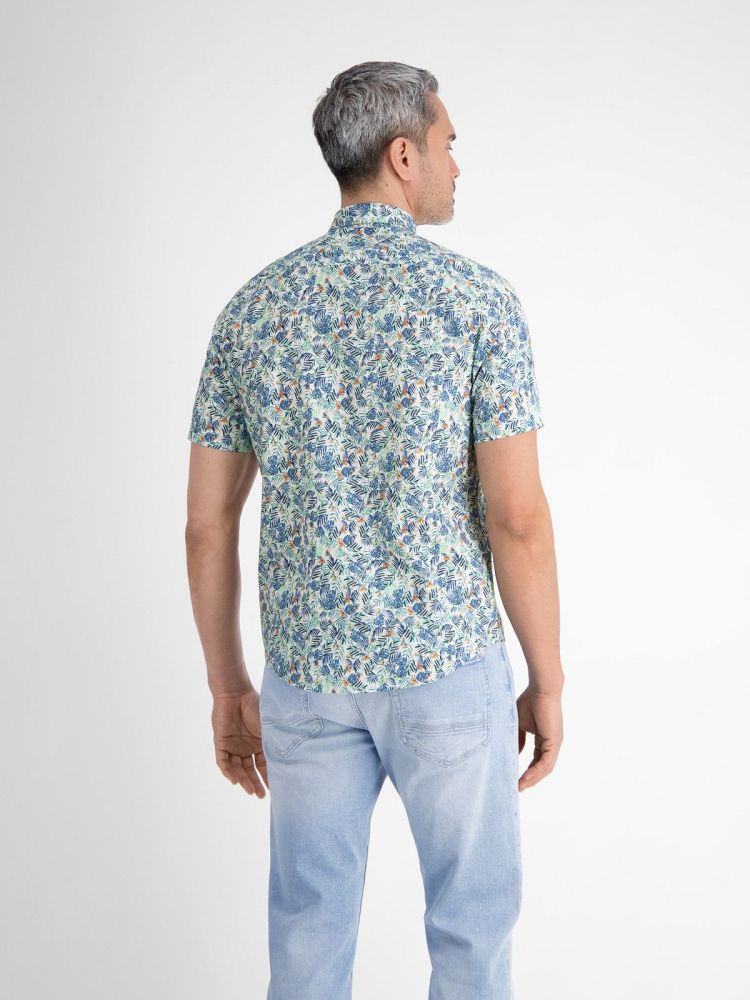 Lerros Overhemd Wit heren (BD TROPICAL LEAF AOP SHIRT - 2562132.100) - GL Sport (Sluis)