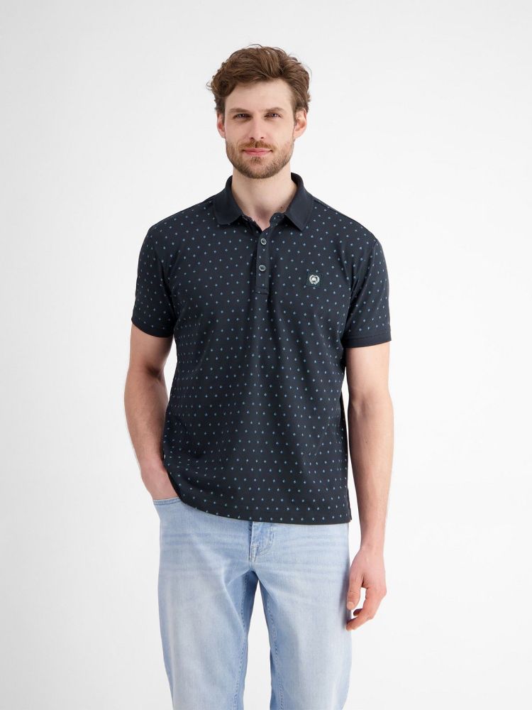 Lerros Polo Blauw heren (POLO PIQUE AOP - 2563270.485) - GL Sport (Sluis)