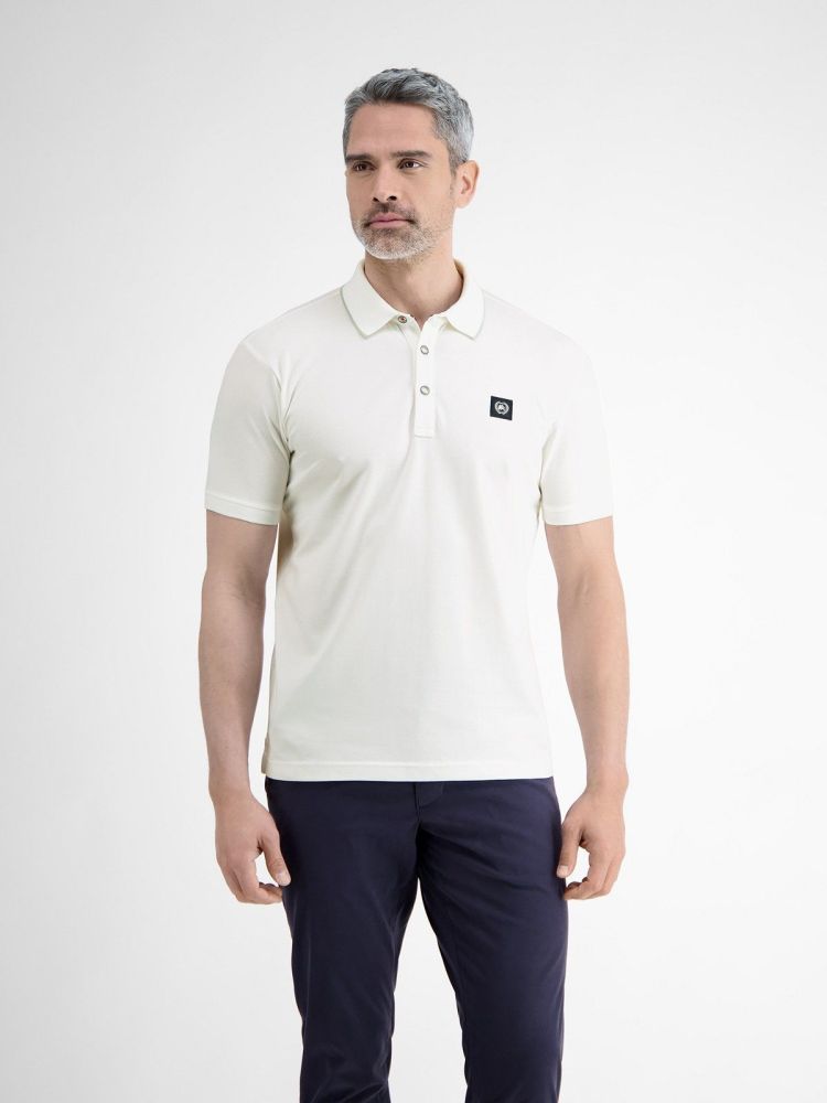 Lerros Polo Off-white heren (POLO PIQUE SOLID - 2563264.103) - GL Sport (Sluis)