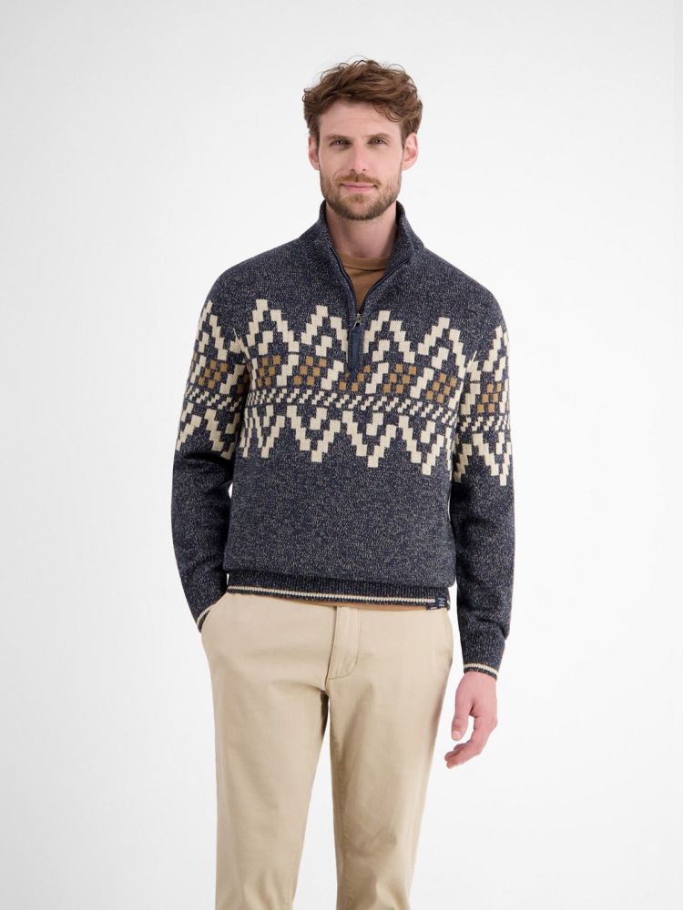 Lerros Pull Blauw heren (TROYER JAQUARDTWIST - 2595428.485) - GL Sport (Sluis)