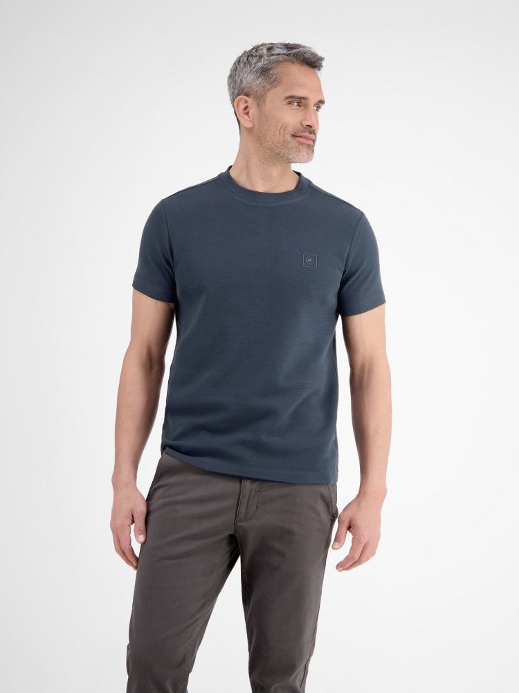 Lerros T-shirt Blauw heren (T-SHIRT O-NECK STRUCTURE JERSEY - 2583030.485) - GL Sport (Sluis)