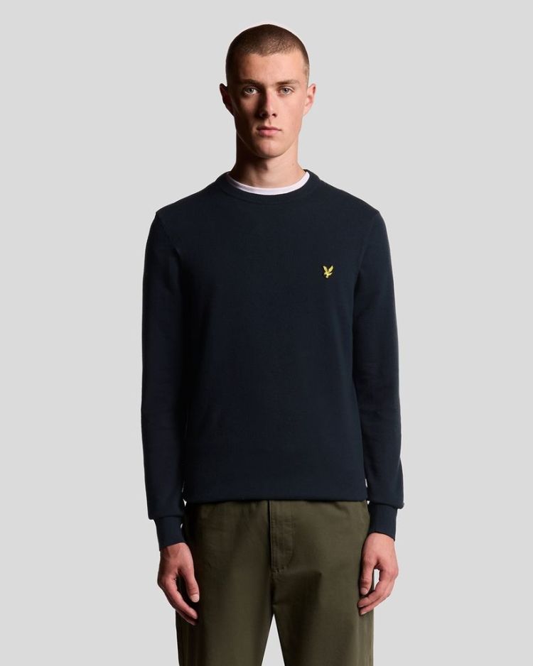 Lyle & Scott Pull Blauw heren (COTTON CREW NECK JUMPER - KN2136V.Z271) - GL Sport (Sluis)