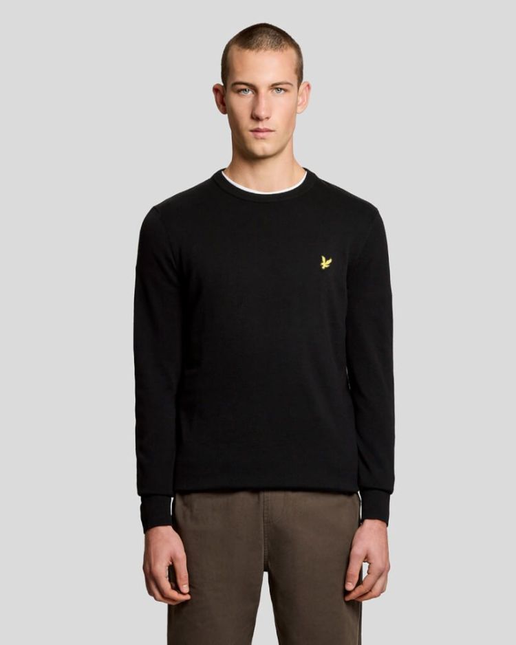 Lyle & Scott Pull Zwart heren (COTTON CREW NECK JUMPER - KN2136V.Z865) - GL Sport (Sluis)