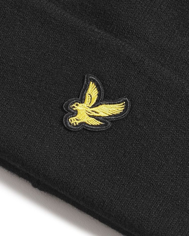 Lyle & Scott Muts Zwart heren (COTTON MERINO BEANIE - HE2313A.Z865) - GL Sport (Sluis)