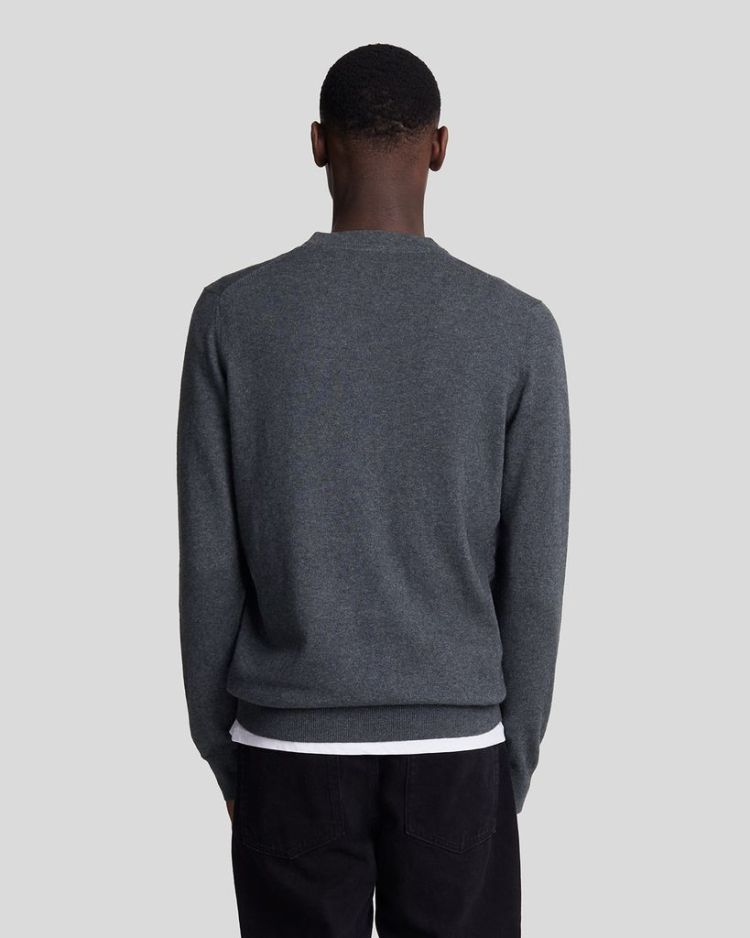 Lyle & Scott Pull Antraciet heren (COTTON MERINO CREW NECK JUMPER - KN2110VC. X398) - GL Sport (Sluis)