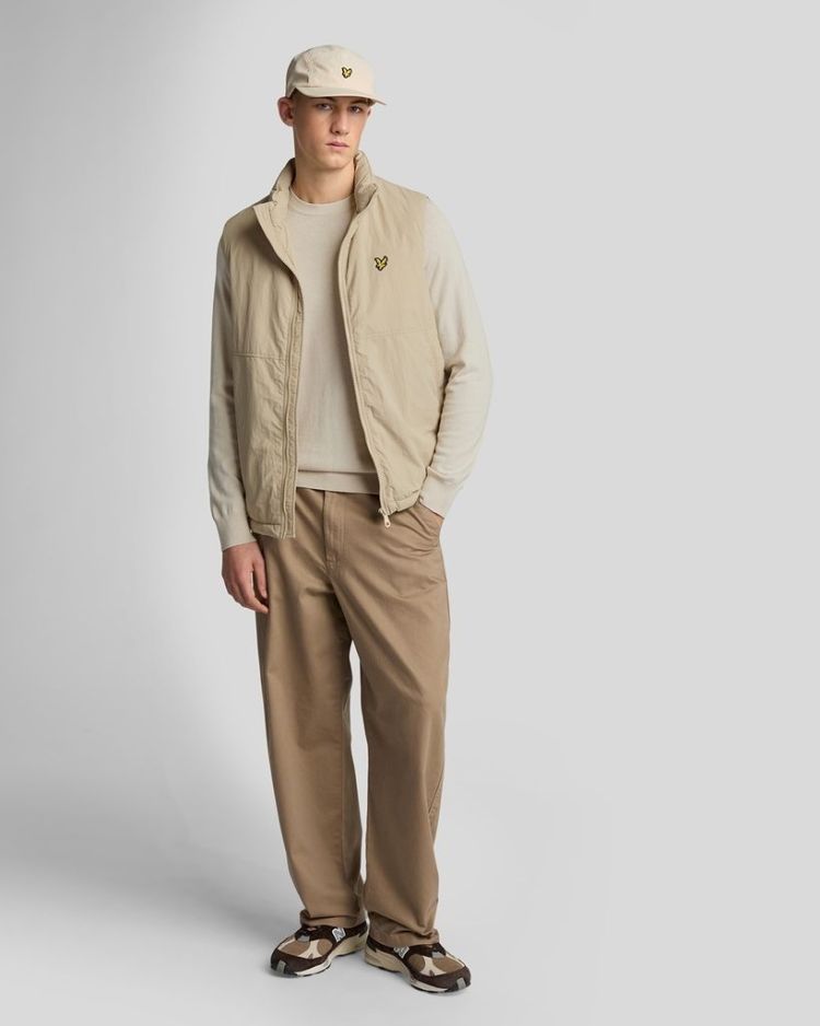 Lyle & Scott Pull Beige heren (COTTON MERINO CREW NECK JUMPER - KN2110VC.W870) - GL Sport (Sluis)
