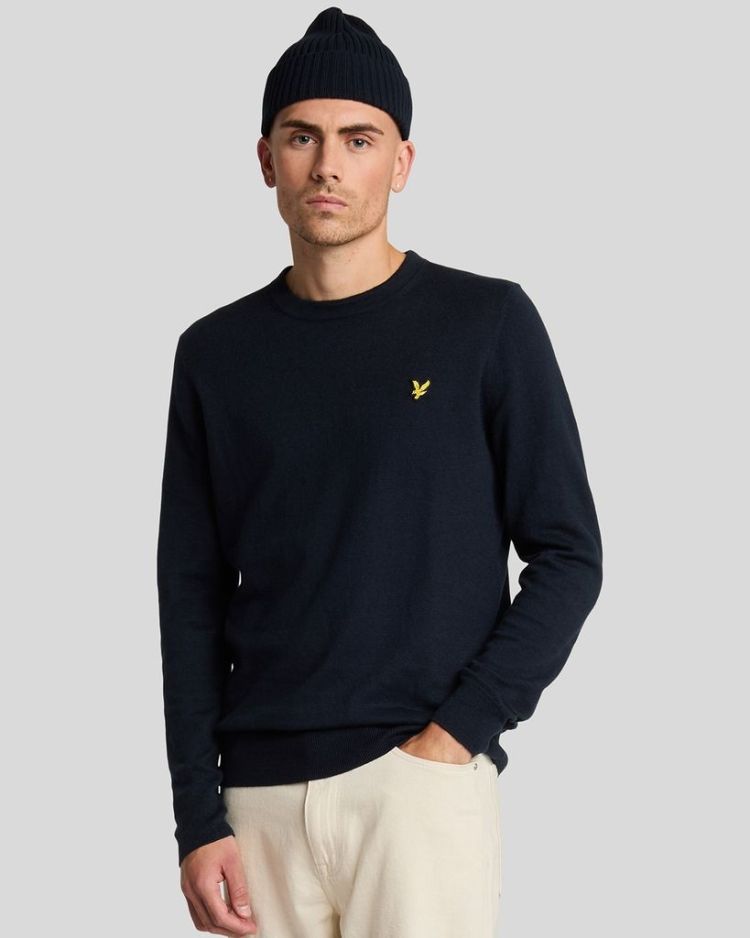 Lyle & Scott Pull Blauw heren (COTTON MERINO CREW NECK JUMPER - KN2110VC.Z271) - GL Sport (Sluis)