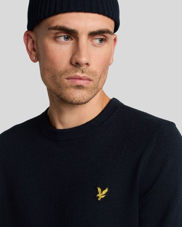 Lyle & Scott Pull Blauw heren (COTTON MERINO CREW NECK JUMPER - KN2110VC.Z271) - GL Sport (Sluis)