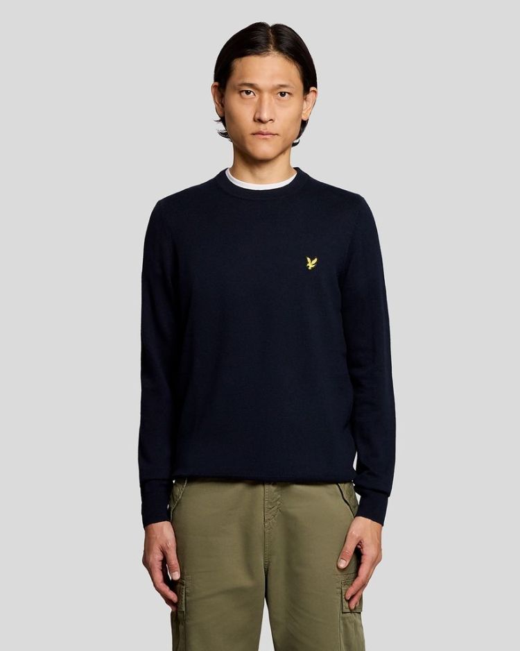 Lyle & Scott Pull Blauw heren (COTTON MERINO CREW NECK JUMPER - KN2110VC.Z271) - GL Sport (Sluis)