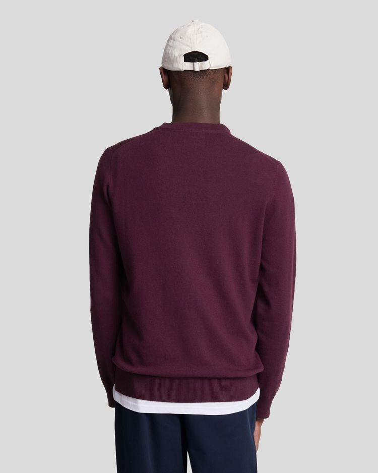 Lyle & Scott Pull Bordeaux heren (COTTON MERINO CREW NECK JUMPER - KN2110V.Z562) - GL Sport (Sluis)