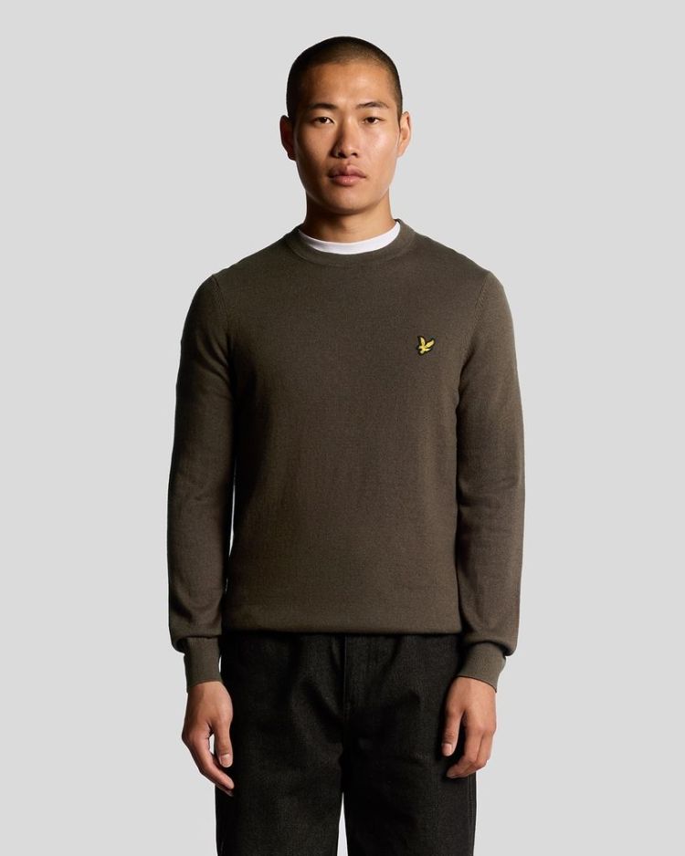 Lyle & Scott Pull Bruin heren (COTTON MERINO CREW NECK JUMPER - KN2110VC.X863) - GL Sport (Sluis)