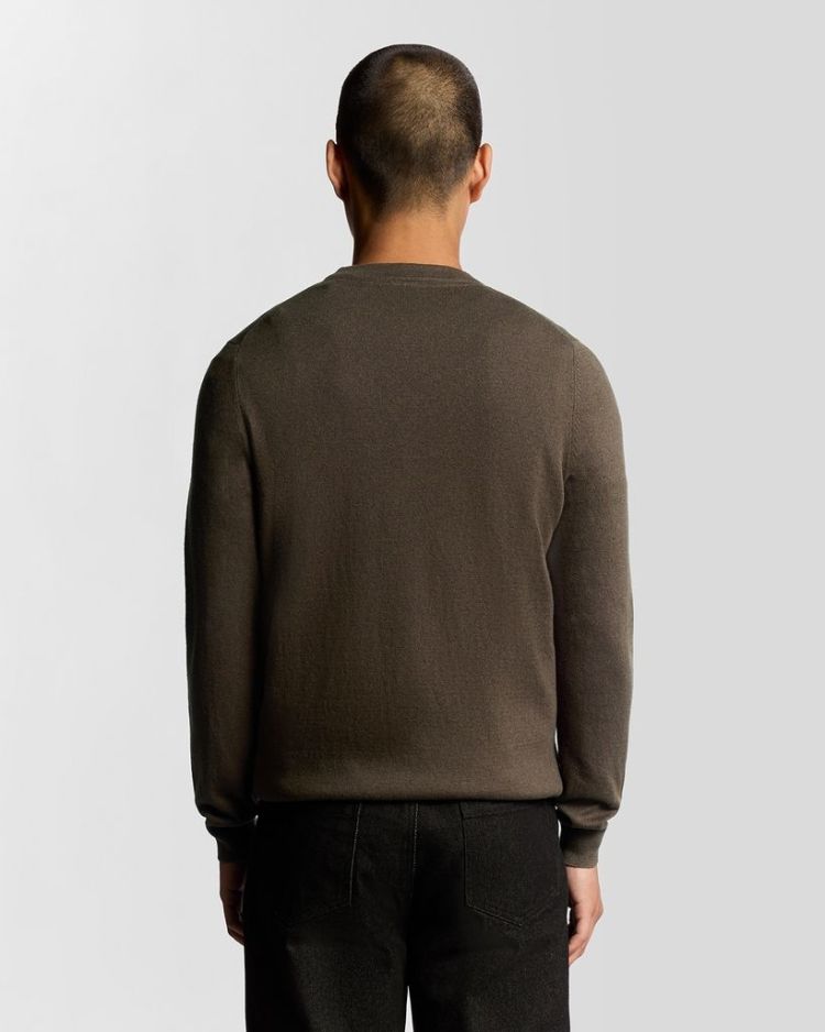 Lyle & Scott Pull Bruin heren (COTTON MERINO CREW NECK JUMPER - KN2110VC.X863) - GL Sport (Sluis)