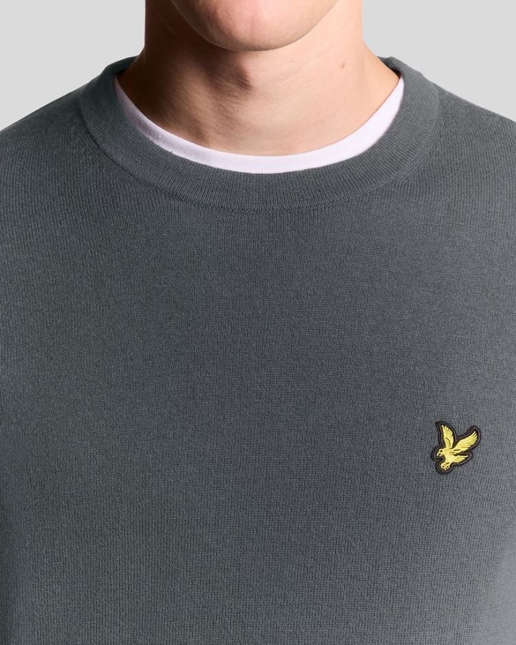 Lyle & Scott Pull Grijs heren (COTTON MERINO CREW NECK JUMPER - KN2110VC.X878) - GL Sport (Sluis)