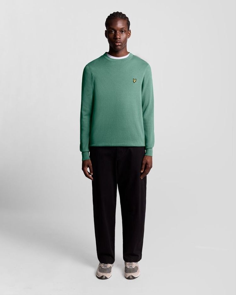 Lyle & Scott Pull Groen heren (COTTON MERINO CREW NECK JUMPER - KN2110VC.X870) - GL Sport (Sluis)