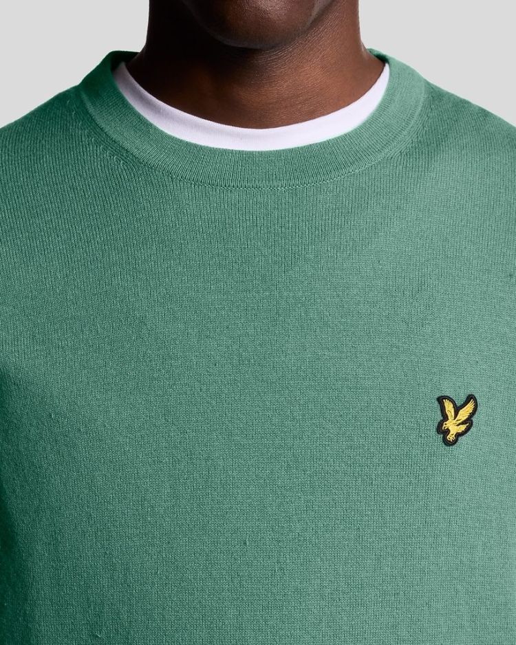 Lyle & Scott Pull Groen heren (COTTON MERINO CREW NECK JUMPER - KN2110VC.X870) - GL Sport (Sluis)
