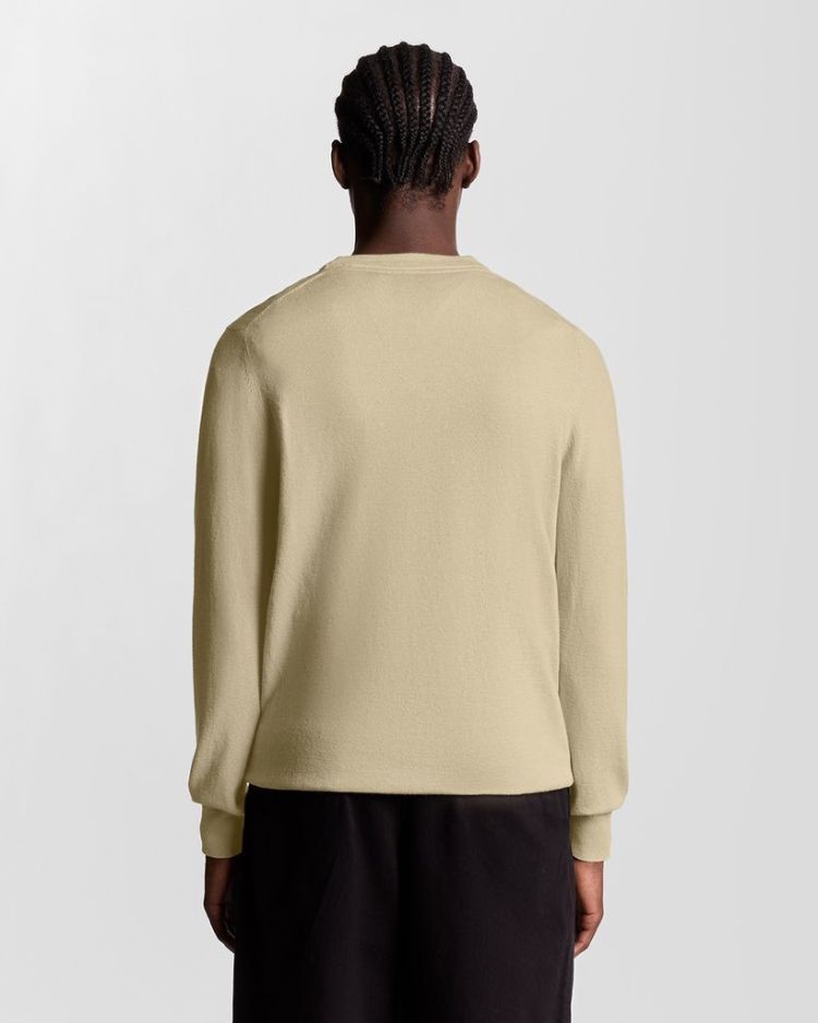 Lyle & Scott Pull Taupe heren (COTTON MERINO CREW NECK JUMPER - KN2110VC.X865) - GL Sport (Sluis)