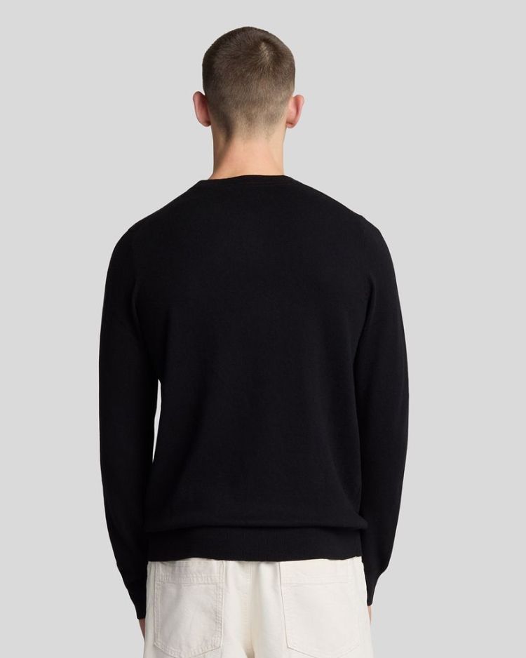 Lyle & Scott Pull Zwart heren (COTTON MERINO CREW NECK JUMPER - KN2110VC.Z865) - GL Sport (Sluis)