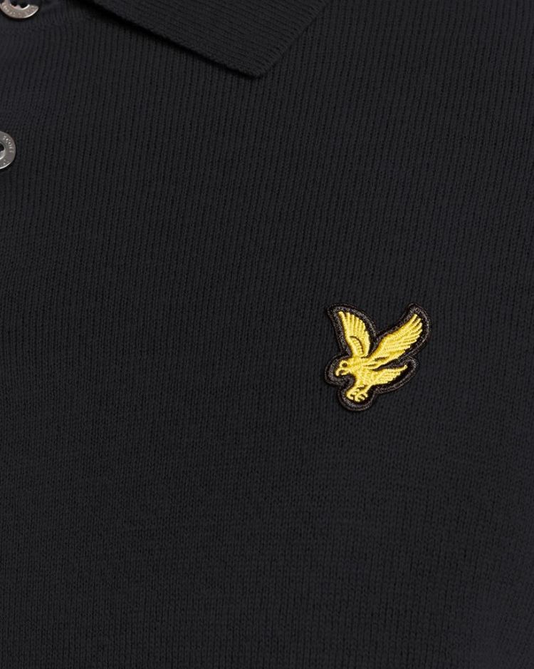 Lyle & Scott Polo Blauw heren (COTTON MERINO LONG SLEEVE KNITTED POLO - KN2113VC.Z271) - GL Sport (Sluis)