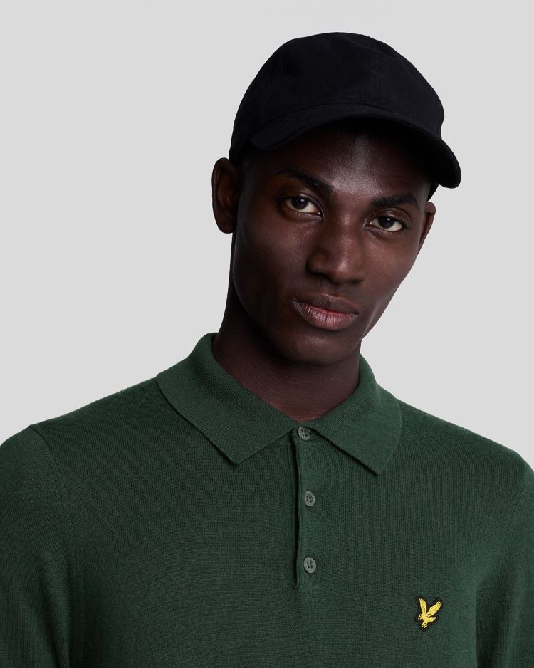 Lyle & Scott Polo Groen heren (COTTON MERINO LONG SLEEVE KNITTED POLO - KN2113V.X311) - GL Sport (Sluis)