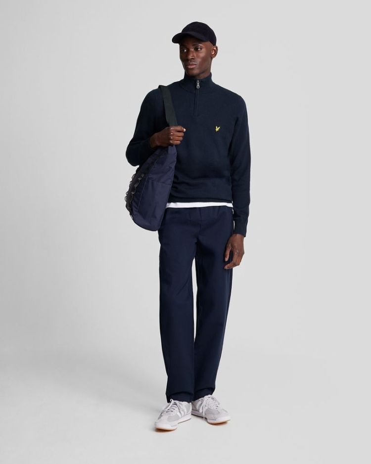 Lyle & Scott Pull Blauw heren (COTTON MERINO QUARTER ZIP JUMPER - KN2112VC.Z271) - GL Sport (Sluis)