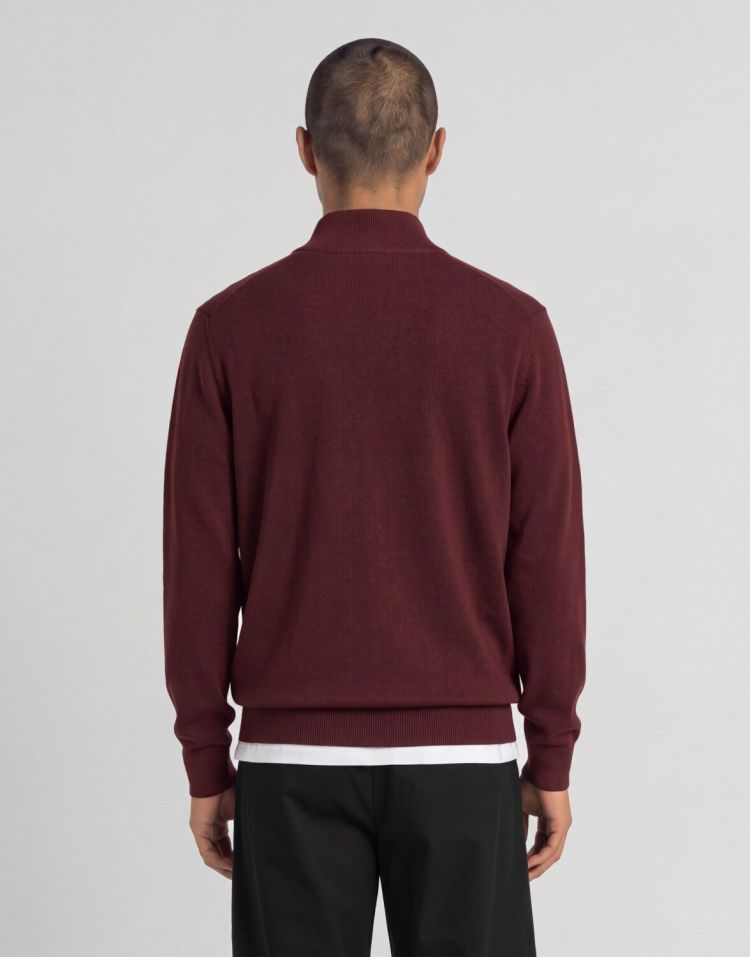 Lyle & Scott Pull Bordeaux heren (COTTON MERINO QUARTER ZIP JUMPER - KN2112VC.Z562) - GL Sport (Sluis)