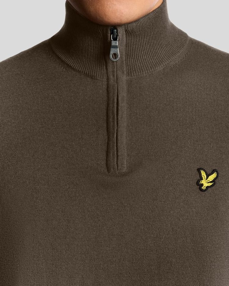 Lyle & Scott Pull Bruin heren (COTTON MERINO QUARTER ZIP JUMPER - KN2112VC.X863) - GL Sport (Sluis)