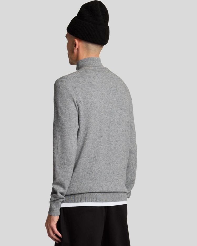 Lyle & Scott Pull Grijs heren (COTTON MERINO QUARTER ZIP JUMPER - KN2112VC.T28) - GL Sport (Sluis)