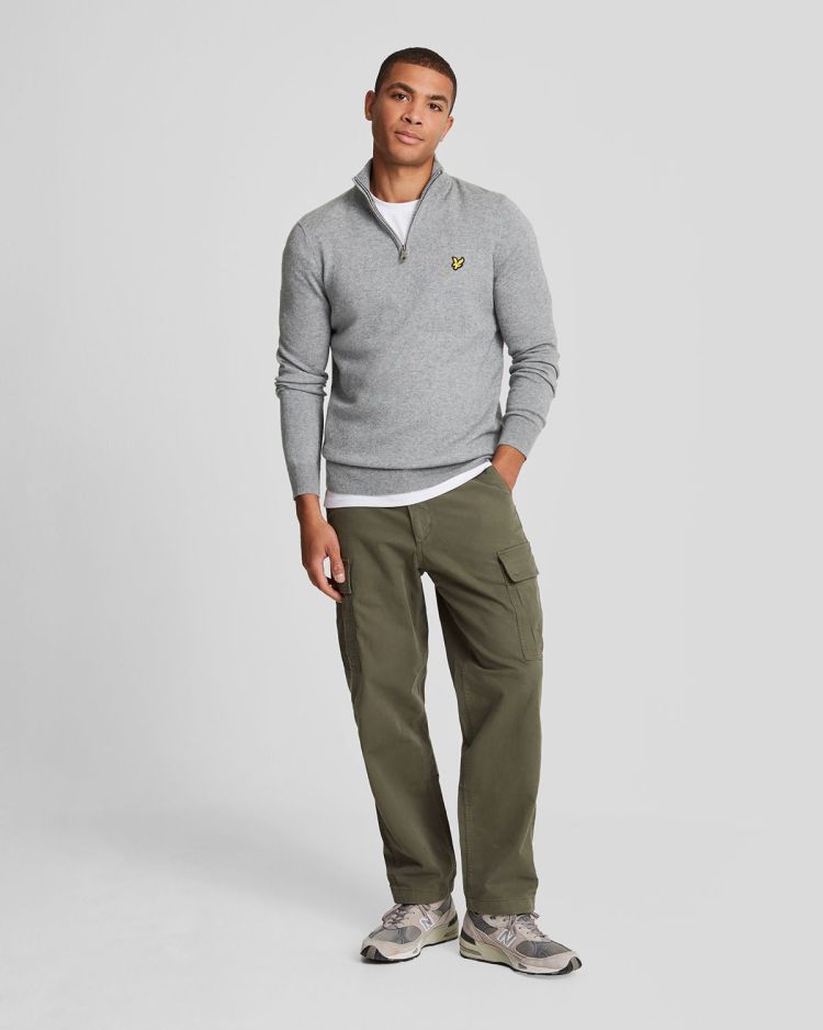 Lyle & Scott Pull Grijs heren (COTTON MERINO QUARTER ZIP JUMPER - KN2112V.T28) - GL Sport (Sluis)