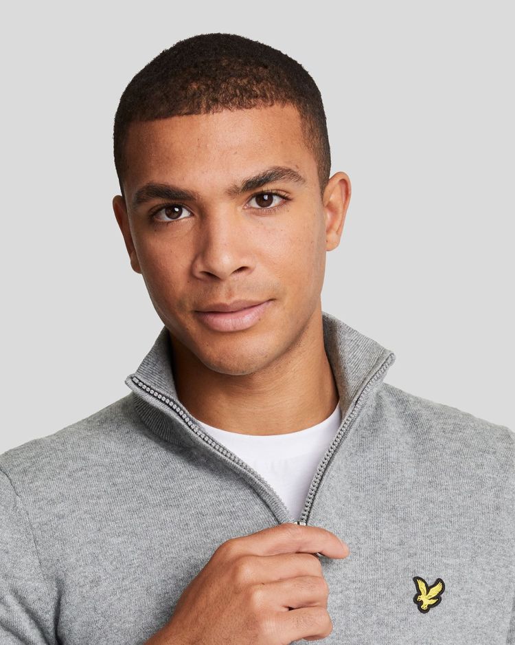 Lyle & Scott Pull Grijs heren (COTTON MERINO QUARTER ZIP JUMPER - KN2112V.T28) - GL Sport (Sluis)