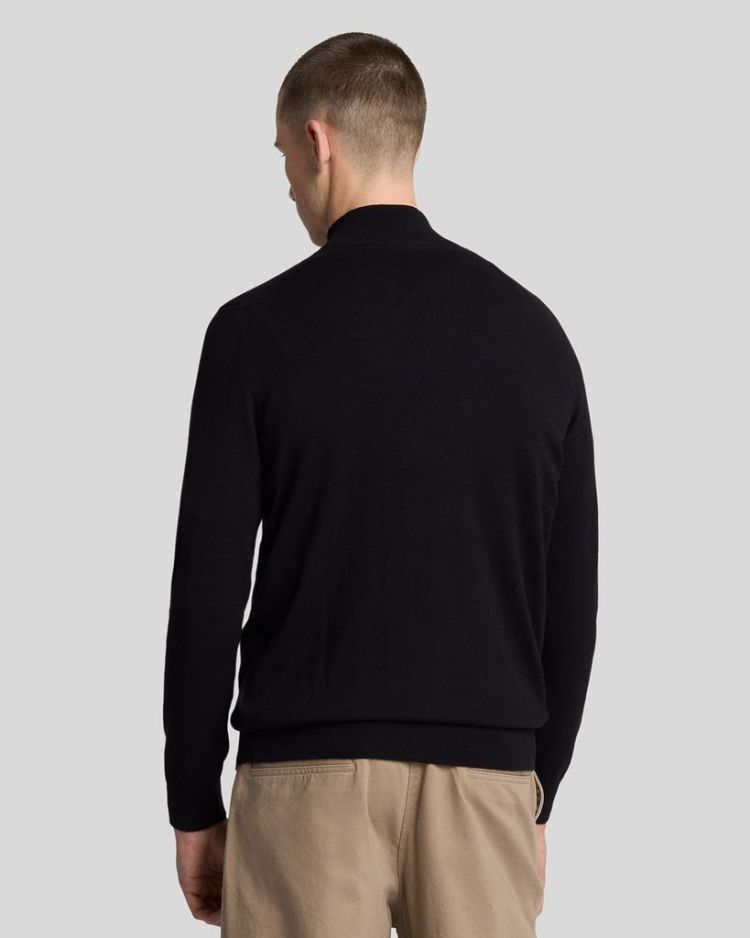 Lyle & Scott Pull Zwart heren (COTTON MERINO QUARTER ZIP JUMPER - KN2112VC.Z865) - GL Sport (Sluis)