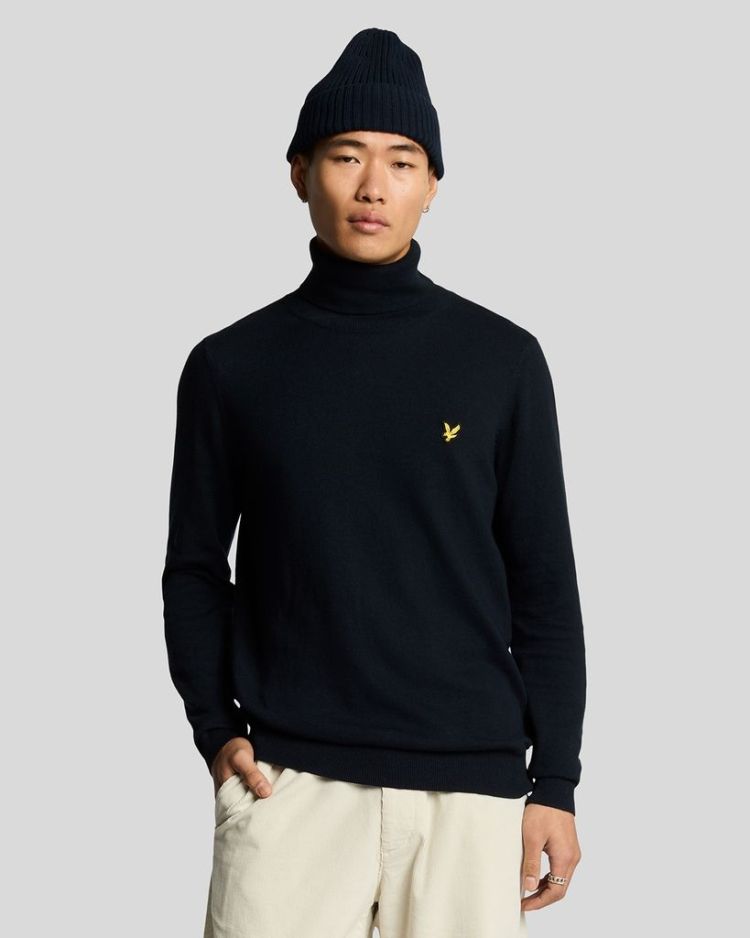 Lyle & Scott Pull Blauw heren (COTTON MERINO TURTLENECK JUMPER - KN2103VC.Z271) - GL Sport (Sluis)