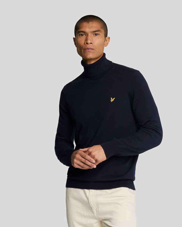 Lyle & Scott Pull Blauw heren (COTTON MERINO TURTLENECK JUMPER - KN2103V.Z271) - GL Sport (Sluis)