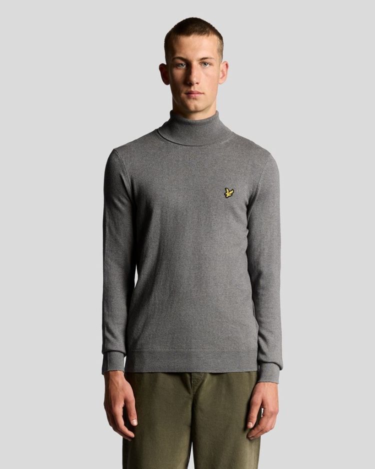 Lyle & Scott Pull Grijs heren (COTTON MERINO TURTLENECK JUMPER - KN2103VC.T28) - GL Sport (Sluis)